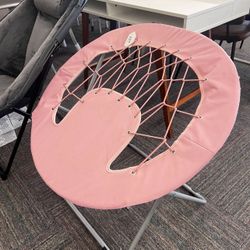 NEW Folding Bungee Chair – 32” Portable Metal Frame, Pink 