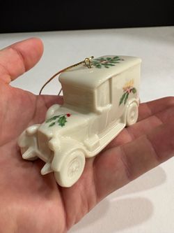 Vintage Lenox 1994 Holiday Annual Delivery Truck Van Porcelain Ornament