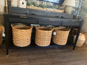 Threshold with Studio McGee console table (baskets not included)