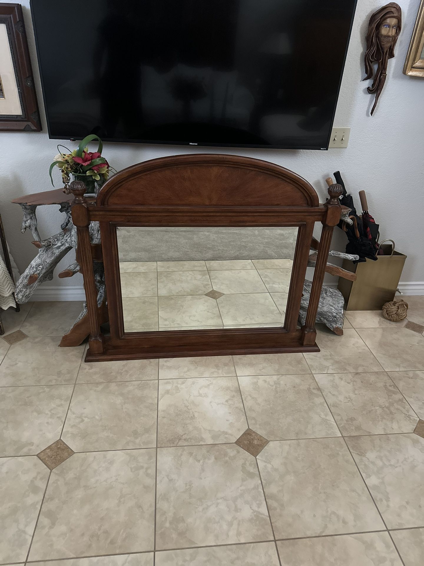 Rare Antique Wooden Mirror
