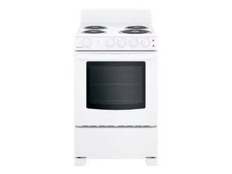 NEW! HOTPOINT White 24″ 4 Burner Freestanding Electric Range Model #RAS240DMWW