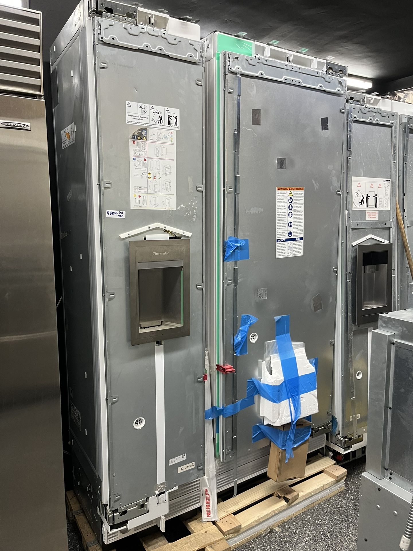 Built In Thermador Panel Ready 48” Fridge Freezer Columns Ice & Water