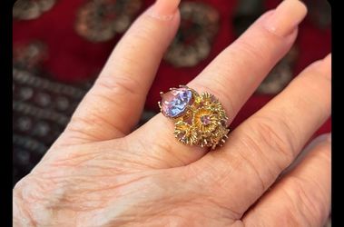 14 K, Solid Gold Vintage Amethyst Ring