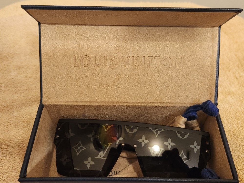 LOUIS VUITTON LV WAIMEA L MONOGRAM SUNGLASSES BLACK Z1583E ITALY AUTHENTICATED