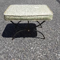 Mid Century modern solid wrought iron Frame footstool