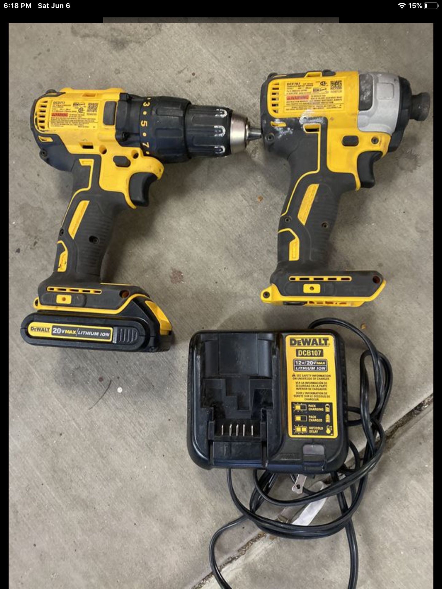 Dewalt 20v max Xr brushless impact driver and drill combo with 20v lithium ion battery and charger