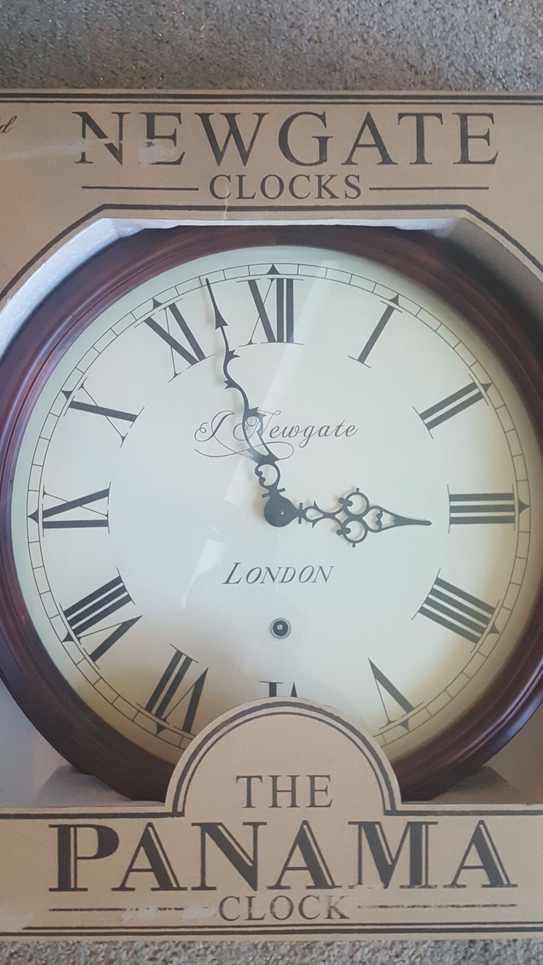 NEWGATE 21.5" LARGE SOLID OAK WOOD * WOODEN PANAMA WALL CLOCK