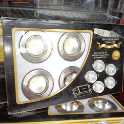 dimmable LED recessed lights, also known as downlights or can lights, that are installed into the ceiling or wall.