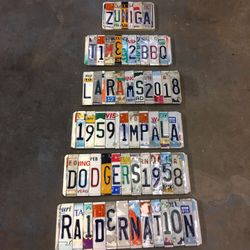 Custom License Plates Signs Rams Dodgers Raiders