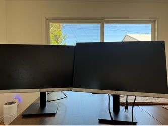 HP 24mh 23.8" FHD IPS Monitors - Set of 2 - HDMI, DisplayPort, Speakers