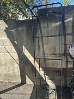 Tall Black Metal Wire Shelving Rack