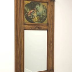 Century Furniture Oak French Country Trumeau Monumental Beveled Wall Mirror