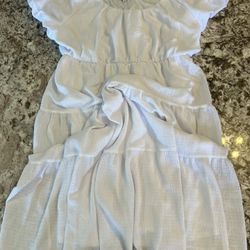  3X White Ophelia Roe Long Dress Womens Plus Size Clothes Short Sleeve Elastic