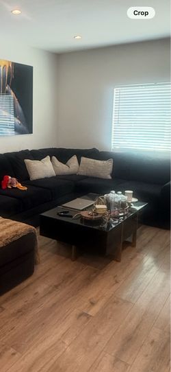 Coffee table modern Black Glossy & matte gold trim