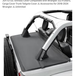 JOYTUTUS Tonneau Cover Compatible with Wrangler JLU 4 Doors, Cargo Cover Trunk Tailgate Cover JL Accessories for 2018-2024 Wrangler JL 
