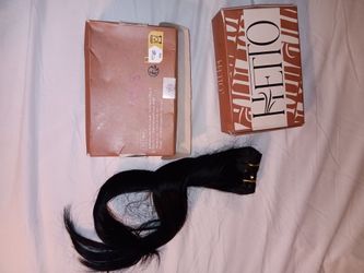 Hair clip extension black 14 in