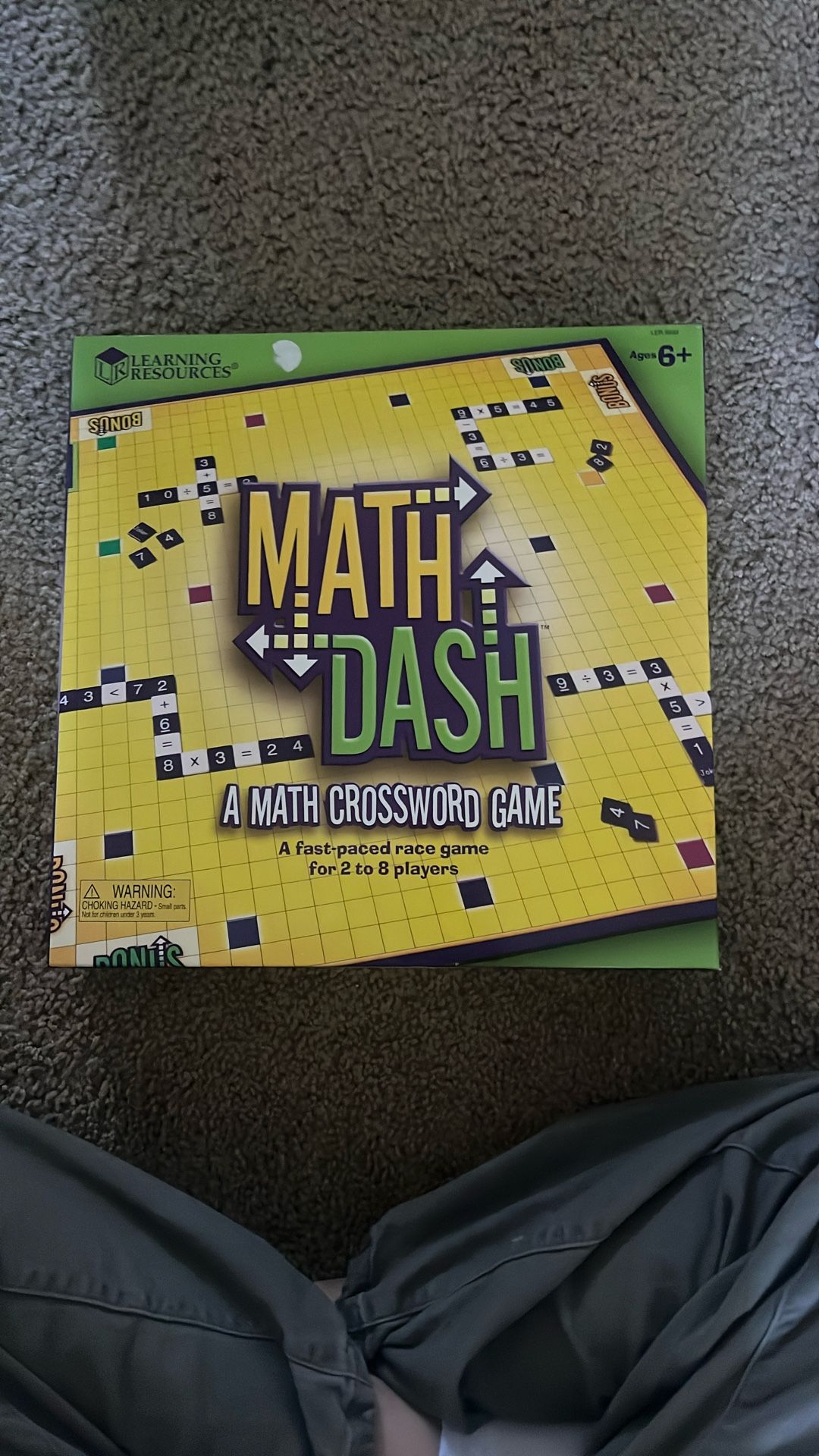 Math Dash Crossword Game 