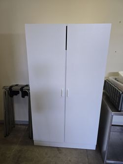 White Two-Door Storage Cabinet