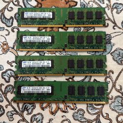 Qty 4 Samsung 1GB PC2-6400U Ram M378T2953EZ3-CF7