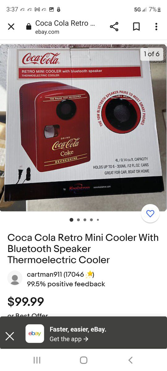Coca Cola Portable Bluetooth Mini Fridge And Warmer