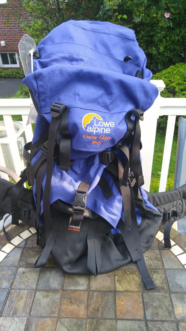Lowe Alpine Contour Classic 90+15 backpack.