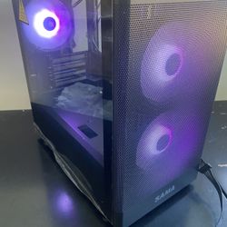Sama ARGB-Q5-BK USB3.0 Tempered Glass Micro ATX Tower Gaming Computer Case w/ 3 x 120mm ARGB Fans (Pre-Installed)
