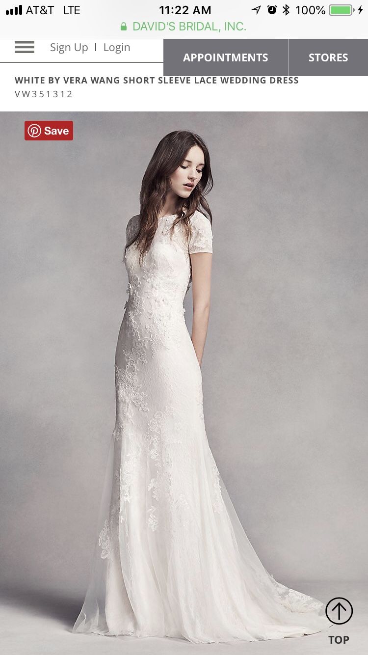 Vera wang cap sleeve wedding dress Outlet