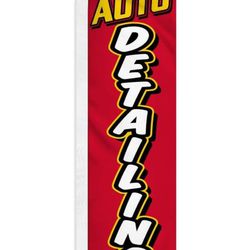 Auto Detailing Red & Yellow Swooper Advertising Flag