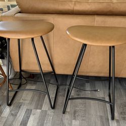 Leather Bar Stools from Article (Set of 2)