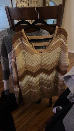 Grey and brown sweater