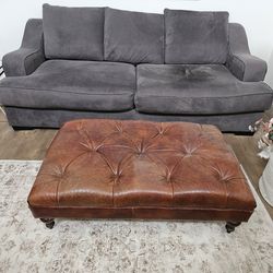 Comfy couch  and ottoman.