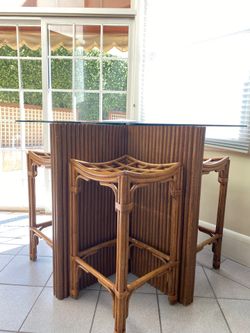 High table with four chairs