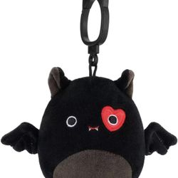 2025 VALENTINES DAY MINI 3” SQUISHMALLOW BAG PURSE CLIP PLUSH BAT W/ HEART EYE EMILY