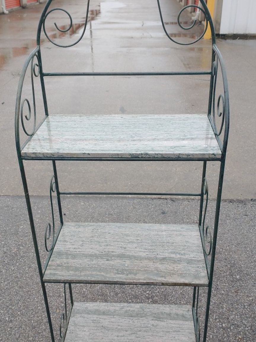 4ft 6in Tall Out Door Marble Slab Cast Iron Shelving