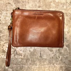 Genuine Leather Lucky Brand Wallet With Wrist Strap 