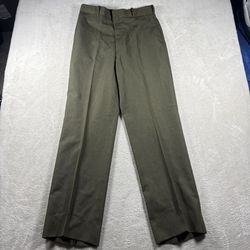 DSCP Mens USMC Dress Trousers 32L Marine Green Poly Wool Military Uniform #3016