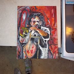 Custom Texas Chainsaw Acrylic 8x10  Painting 