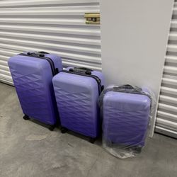 Hard Case Lightweight Luggage Sets with Spinner Wheels TSA Locck for Travel, Set of 3 Purple