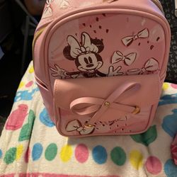 Minnie mouse leather backpack
