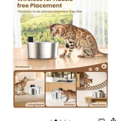 Stainless Steel Wireless Pet Water Fountain Suitable For Dogs And Cats New 
