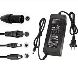 48V Electric Bike Charger 54.6V 2A Fast Charger, 13S Lithium Battery Charger with 5 Plugs