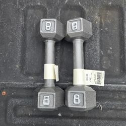 Like New Set Of 8 Lb Dumbbells. "CHECK OUT MY PAGE FOR MORE DEALS "