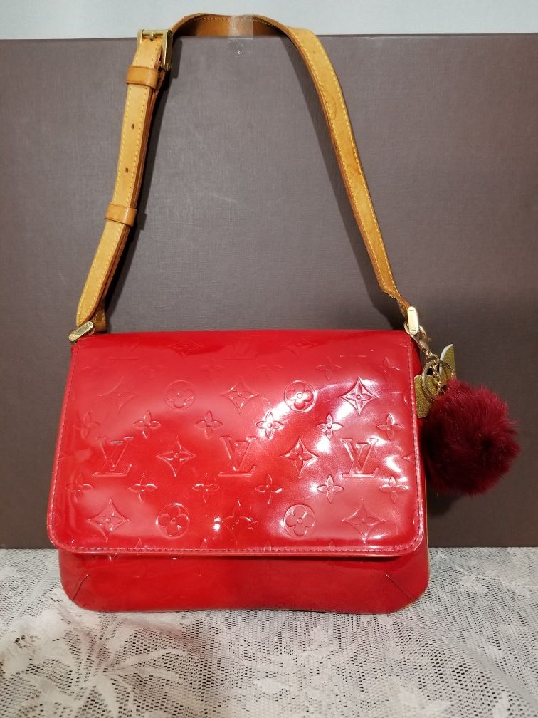 Authentic Louis Vuitton Thompson Red Vernis Shoulder Bag