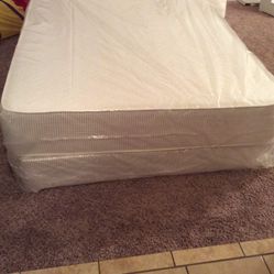 New Full Size Mattress And Box Spring. Delivery is available