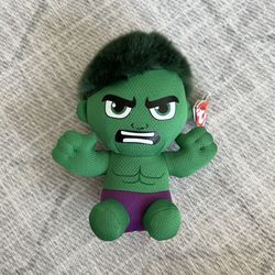 TY Beanies Marvel Super Heroes The Incredible Hulk Green Beanie Baby Plush