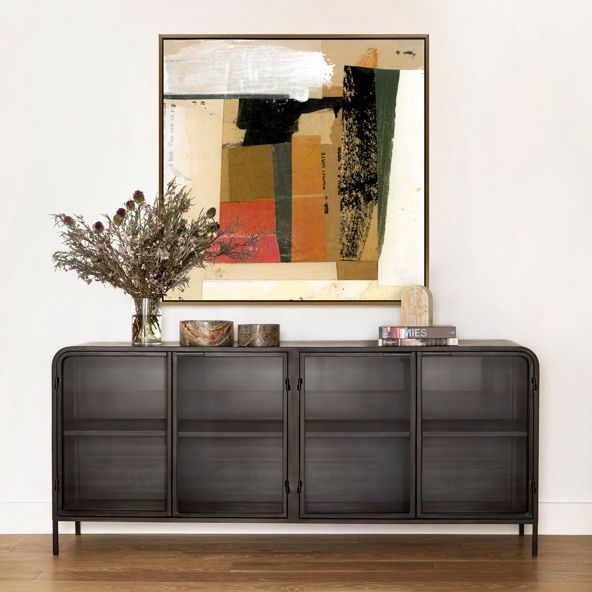 Black Iron Sideboard Free Delivery ✅ New Modern Iron Sideboard With Glass 78” Black Sideboard