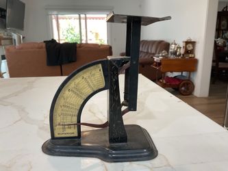 Vintage Superior 4 lb Mechanical Postal Scale Black Metal Working