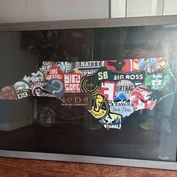 North Carolina breweries framed poster