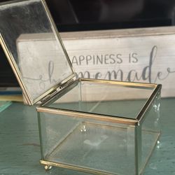 Glass Box With Gold Accents