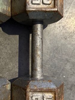 Vintage Cast Iron 25 lb Hex Dumbbell
